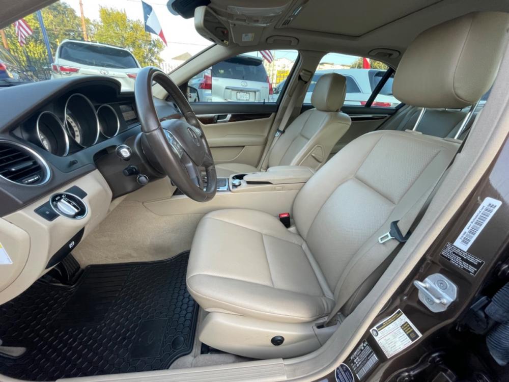 2013 Brown /Beige Mercedes-Benz C-Class C250 Sport Sedan (WDDGF4HBXDR) with an 3.0L V6 DOHC 16V engine, 7-Speed Automatic transmission, located at 1501 West 15th St., Houston, 77008, (713) 869-2925, 29.797941, -95.411789 - Photo #4