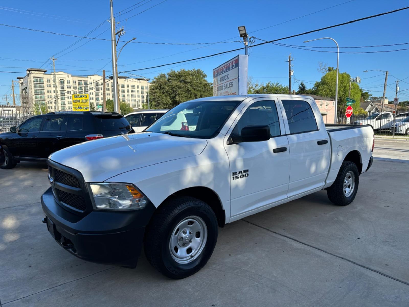 2014 White /Silver RAM 1500 Tradesman Crew Cab SWB 4WD (1C6RR7KG8ES) with an 3.6L V6 DOHC 24V FFV engine, 6-Speed Automatic transmission, located at 1501 West 15th St., Houston, 77008, (713) 869-2925, 29.797941, -95.411789 - Photo #0