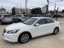 2012 White /Beige Honda Accord EX-L Sedan AT (1HGCP2F85CA) with an 2.4L L4 DOHC 16V engine, 5-Speed Automatic transmission, located at 1501 West 15th St., Houston, 77008, (713) 869-2925, 29.797941, -95.411789 - Photo#0