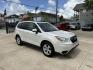 2015 White /Grey Subaru Forester 2.5i Premium (JF2SJADC8FH) with an 2.5L H4 SOHC 16V engine, 6-Speed Automatic transmission, located at 1501 West 15th St., Houston, 77008, (713) 869-2925, 29.797941, -95.411789 - Photo#1