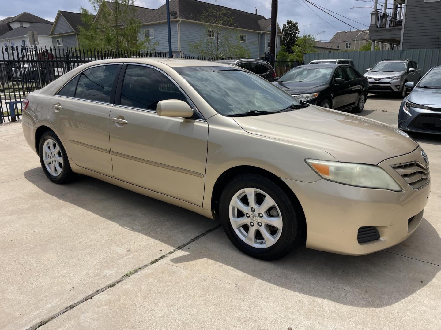 2011 Beige /Beige Toyota Camry LE 6-Spd AT (4T1BF3EK6BU) with an 2.5L L4 DOHC 16V engine, 6-Speed Automatic transmission, located at 1501 West 15th St., Houston, 77008, (713) 869-2925, 29.797941, -95.411789 - Photo#1