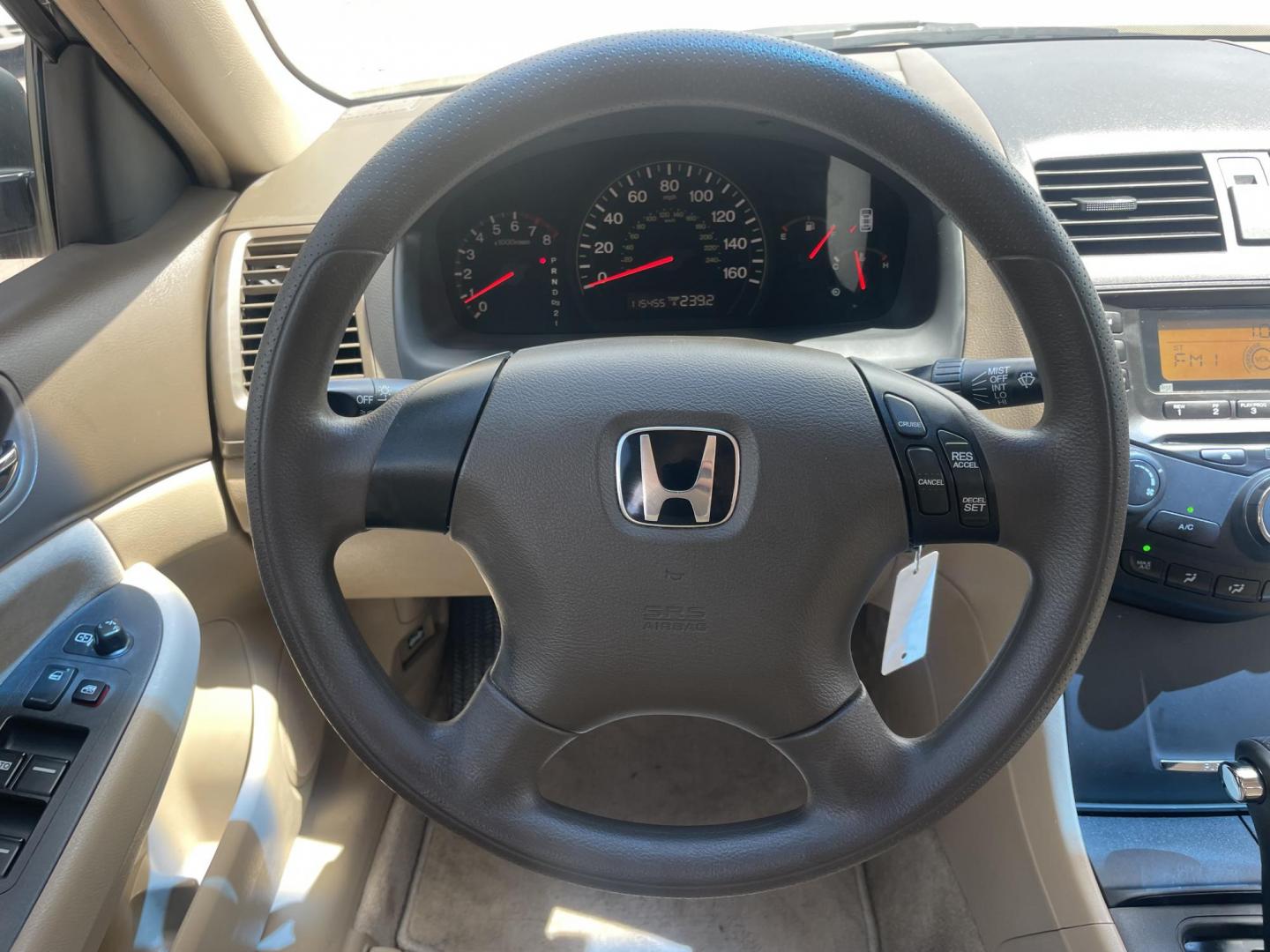 2004 Green /Beige Honda Accord LX sedan AT (3HGCM56384G) with an 2.4L L4 DOHC 16V engine, 5-Speed Automatic Overdrive transmission, located at 1501 West 15th St., Houston, 77008, (713) 869-2925, 29.797941, -95.411789 - Photo#13