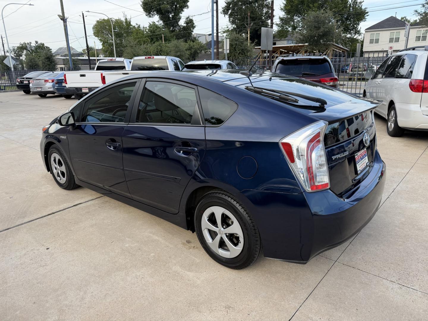 2015 Blue /Silver Toyota Prius Four (JTDKN3DU9F0) with an 1.8L L4 DOHC 16V HYBRID engine, Continuously Variable Transmission transmission, located at 1501 West 15th St., Houston, 77008, (713) 869-2925, 29.797941, -95.411789- Photo#3