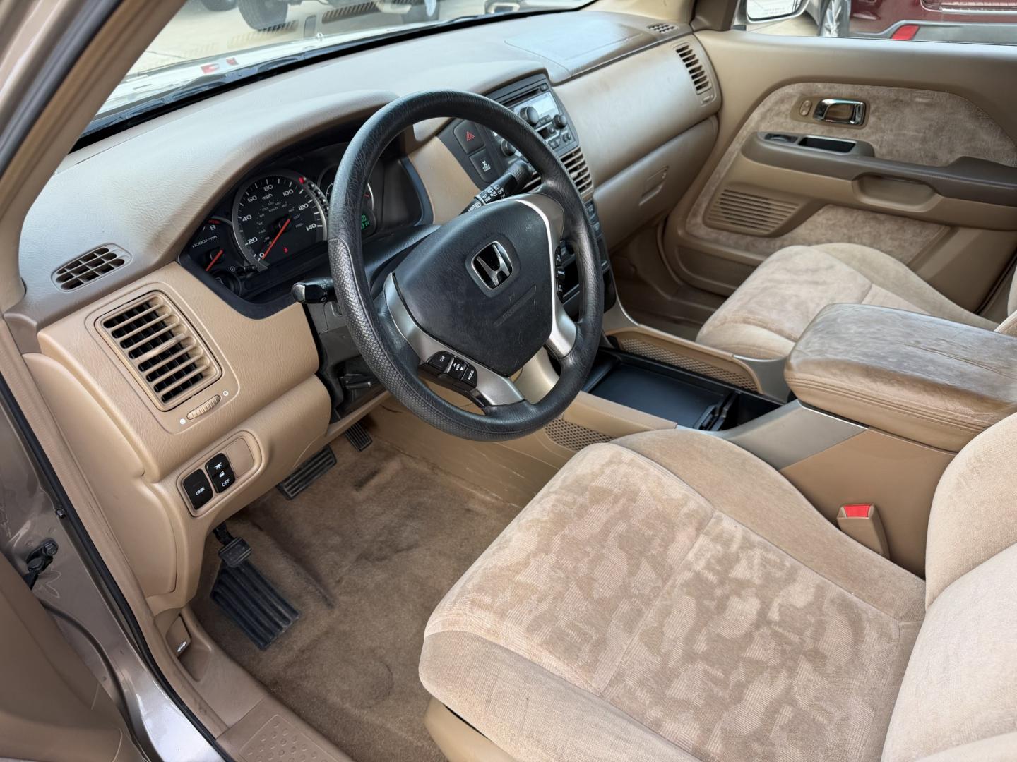 2004 Gold /Tan Honda Pilot EX (2HKYF18454H) with an 3.5L V6 SOHC 24V engine, 5A OD transmission, located at 1501 West 15th St., Houston, 77008, (713) 869-2925, 29.797941, -95.411789- Photo#15